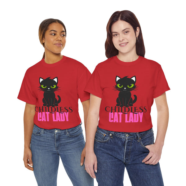 Childless Cat Lady by Jesse Raudales Unisex Heavy Cotton Tee