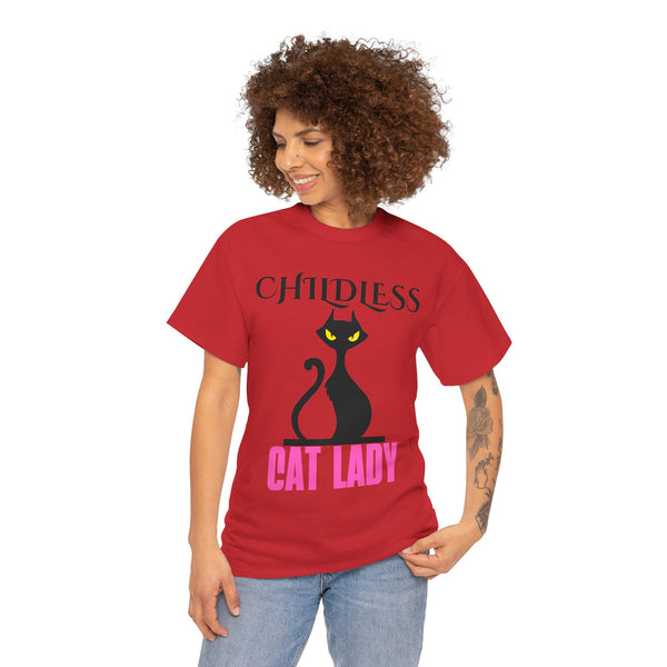 Childless Cat Lady by Jesse Raudales 2 Unisex Heavy Cotton Tee