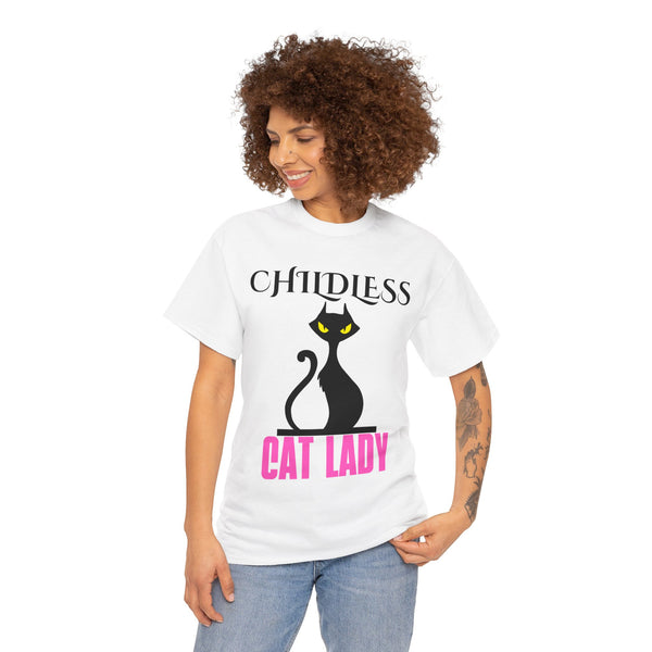 Childless Cat Lady by Jesse Raudales 2 Unisex Heavy Cotton Tee