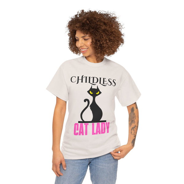 Childless Cat Lady by Jesse Raudales 2 Unisex Heavy Cotton Tee