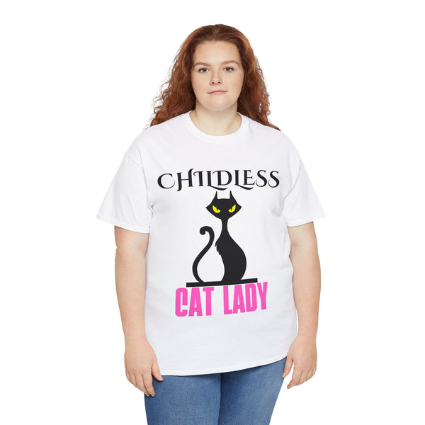 Childless Cat Lady by Jesse Raudales 2 Unisex Heavy Cotton Tee