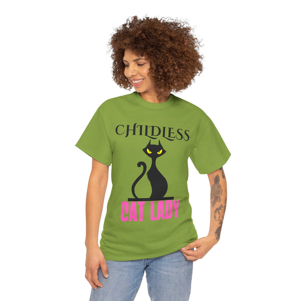 Childless Cat Lady by Jesse Raudales 2 Unisex Heavy Cotton Tee