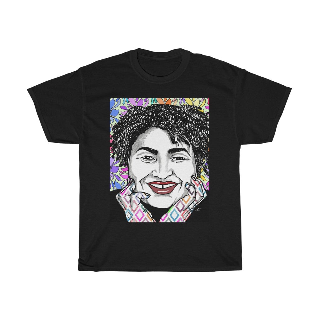 Stacey Abrams Tshirt by Jesse Raudales Unisex Heavy Cotton Tee