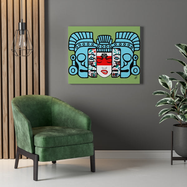 Mayan Mask Rebirth by Jesse Raudales Canvas Gallery Wraps