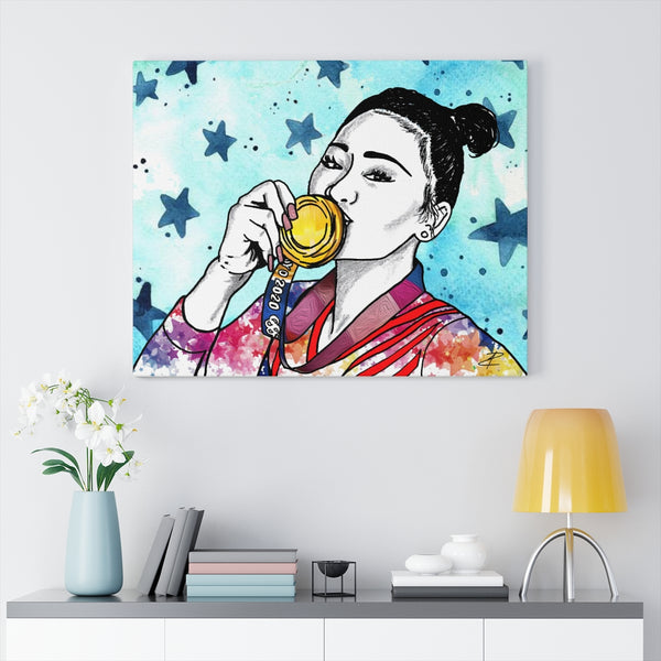 Suni Lee by Jesse Raudales Canvas Gallery Wraps
