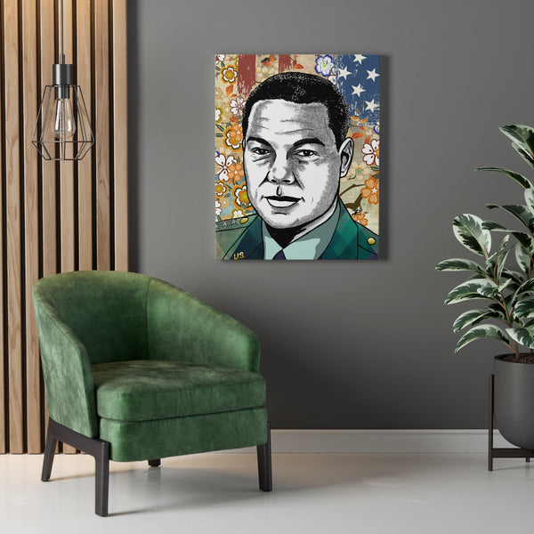 Colin Powell by Jesse Raudales Canvas Gallery Wraps