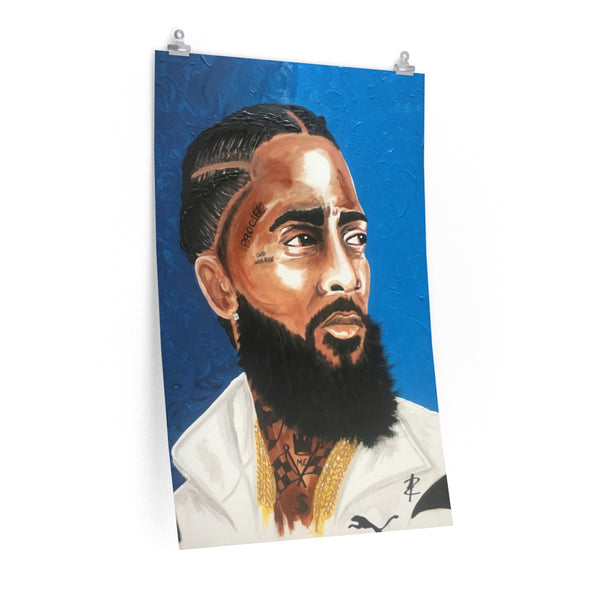 Nipsey Husssel by Jesse Raudales Poster Premium Matte vertical posters
