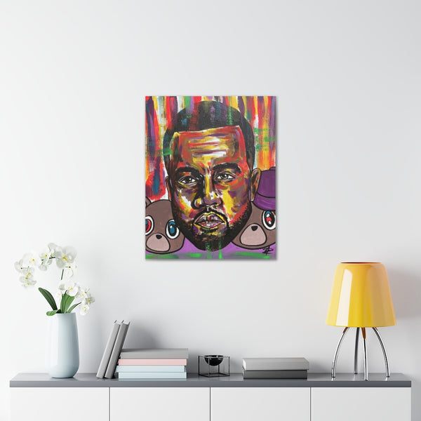 Through The Fire Kanye West by Jesse Raudales Canvas Gallery Wraps