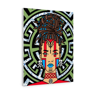 Mayan Afro-Queen by Jesse Raudales Canvas Gallery Wraps