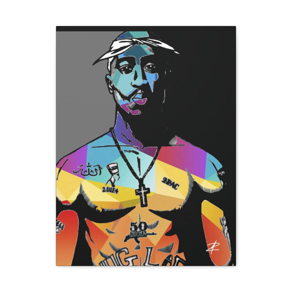 2PAC by Jesse Raudales Canvas Gallery Wraps