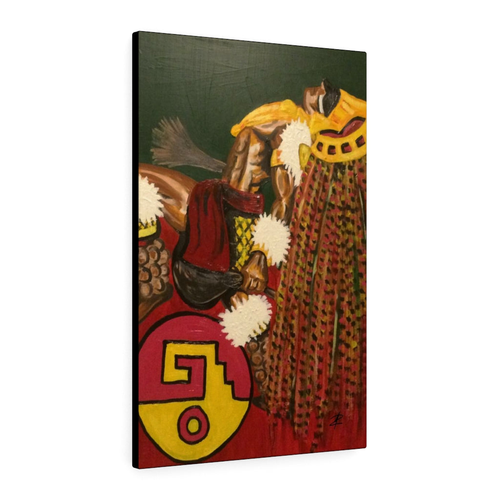 Aztec Warrior by Jesse Raudales Canvas Gallery Wraps
