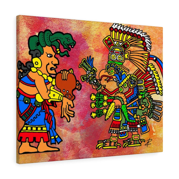 AZTECMAYANOrange by Jesse Raudales Canvas Gallery Wraps
