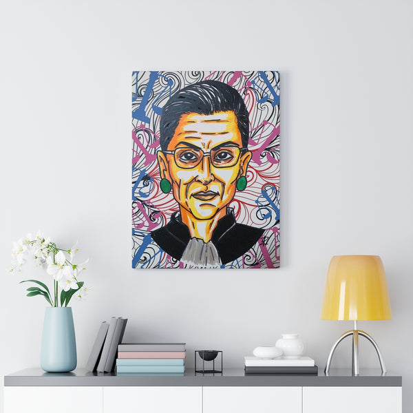 Ruth Bader Ginsburg by Jesse Raudales Canvas Art Prints