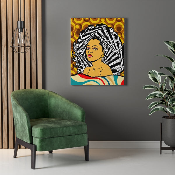 Diana Ross by Jesse Raudales Canvas Gallery Wraps