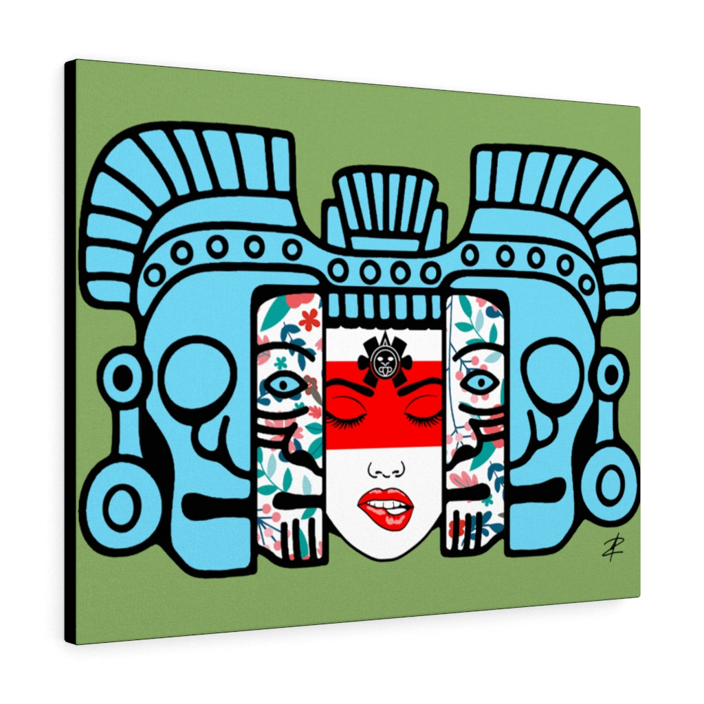 Mayan Mask Rebirth by Jesse Raudales Canvas Gallery Wraps